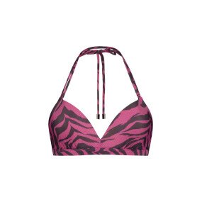 Zigzag Zebra Halter Bikinitop afbeelding