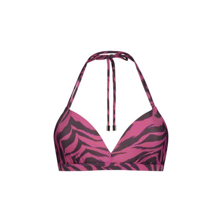 Zigzag Zebra Halter Bikinitop afbeelding