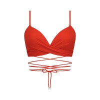Fiery Red Twist Bikinitop afbeelding