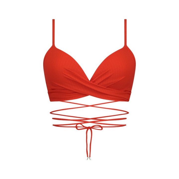 Fiery Red Twist Bikinitop afbeelding