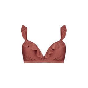 Chocolate Shine Ruffle Bikinitop afbeelding