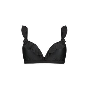 Dark Grey Ruffle Bikinitop afbeelding