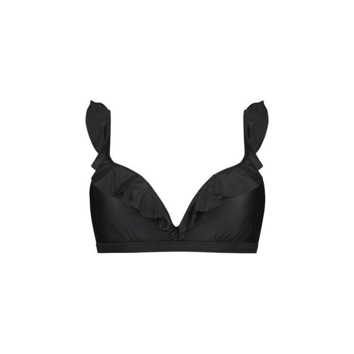 Dark Grey Ruffle Bikinitop afbeelding