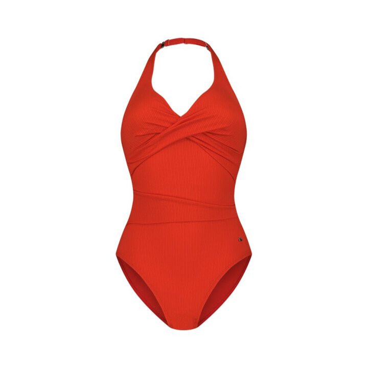 Fiery Red Overslag Badpak afbeelding