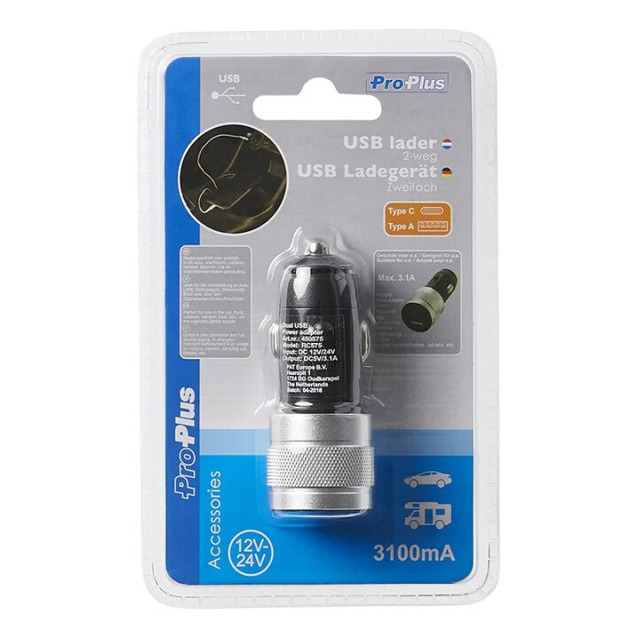 USB Lader Type A+C 2weg 12v/24v afbeelding