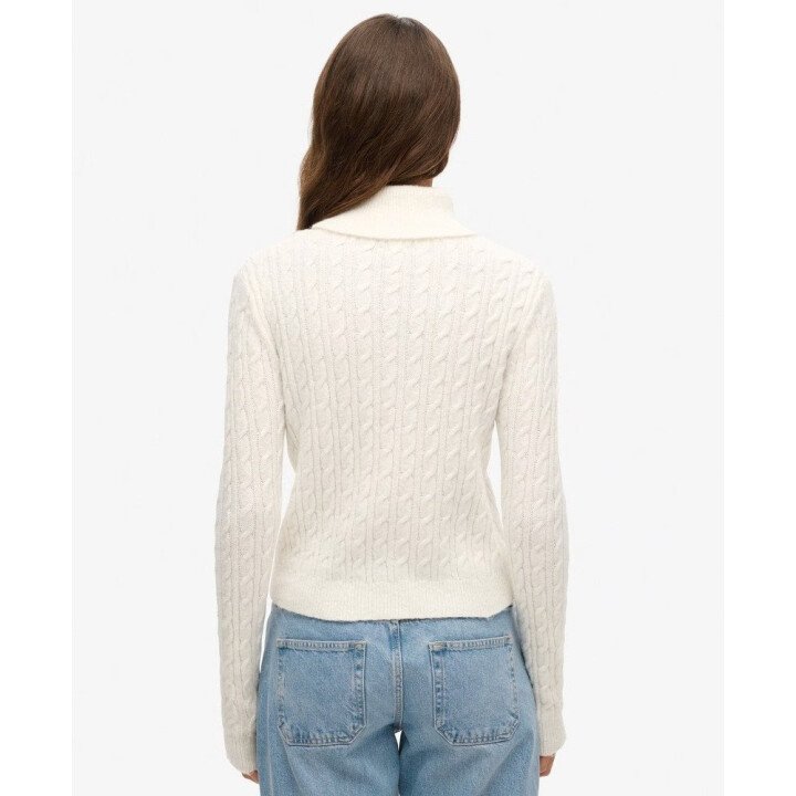 Fitted Cable Roll Neck Jumper W afbeelding