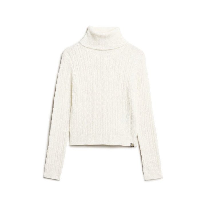 Fitted Cable Roll Neck Jumper W afbeelding