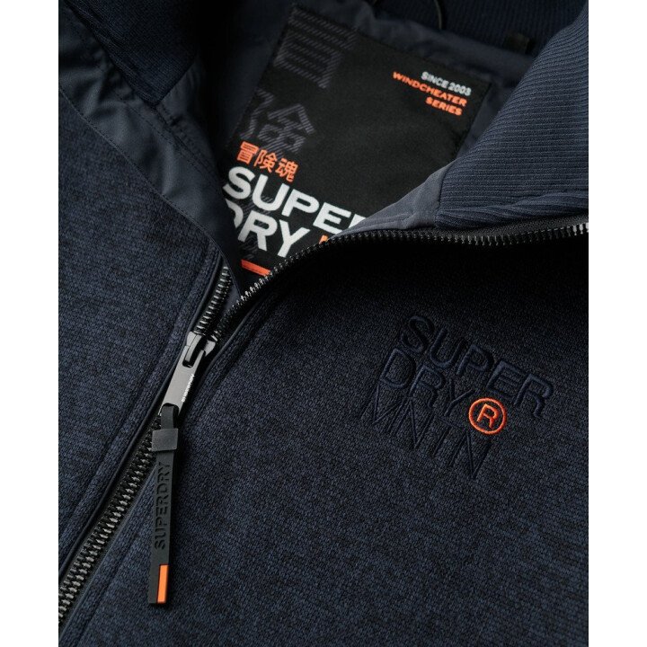 Hooded Bonded Knit Bomber Jacket afbeelding