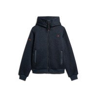 Hooded Bonded Knit Bomber Jacket afbeelding