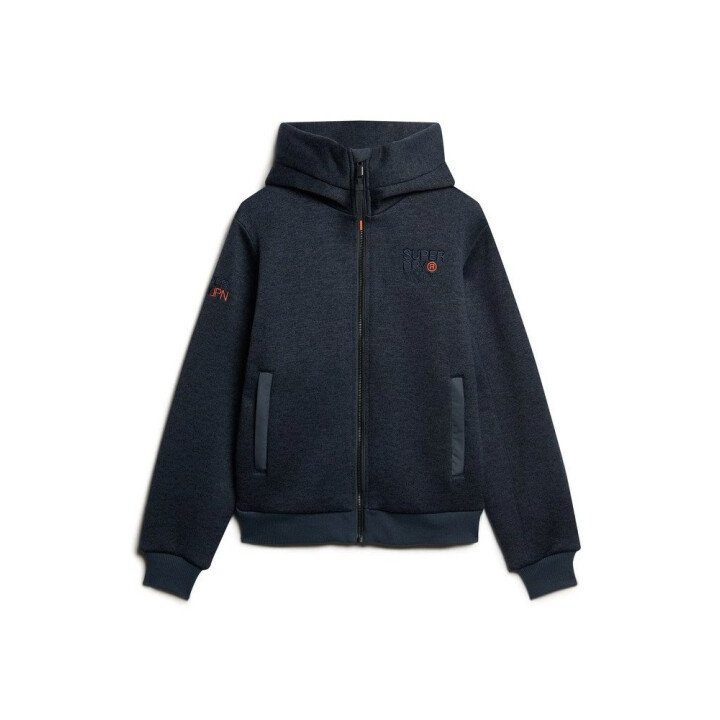 Hooded Bonded Knit Bomber Jacket afbeelding