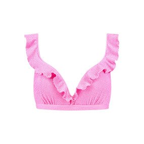 Melon & Pink Padded Ruffle Top afbeelding