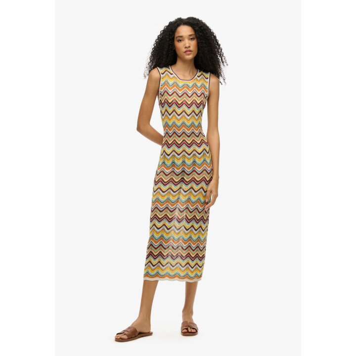 Zig Zag Knit Midi Dress afbeelding