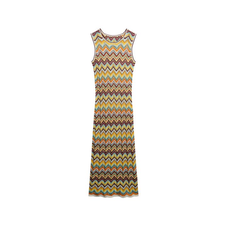 Zig Zag Knit Midi Dress afbeelding