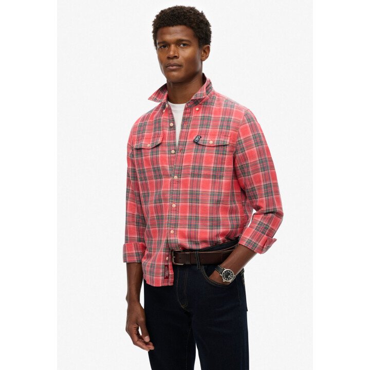 Merchant Linen Check Shirt Men afbeelding