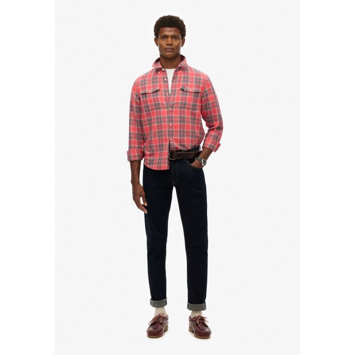 Merchant Linen Check Shirt Men afbeelding