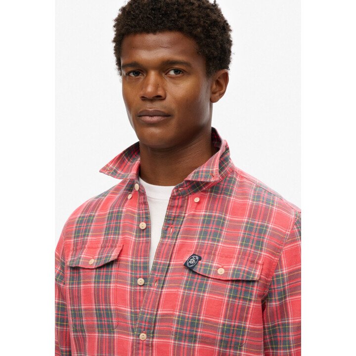 Merchant Linen Check Shirt Men afbeelding