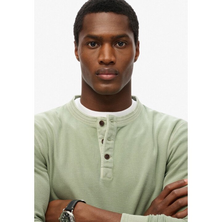 LW Textured Grandad Top Men afbeelding