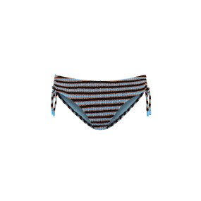 Blue Ribbed Str Mid Waist Bottom afbeelding