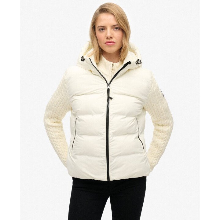 Cable Knit Sleeve Hybrid Jacket afbeelding