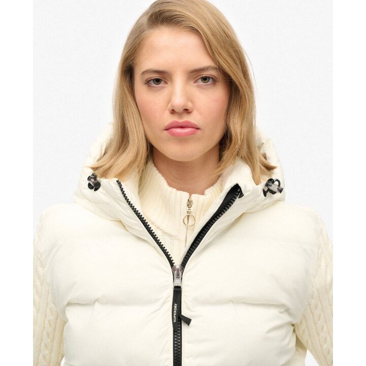 Cable Knit Sleeve Hybrid Jacket afbeelding