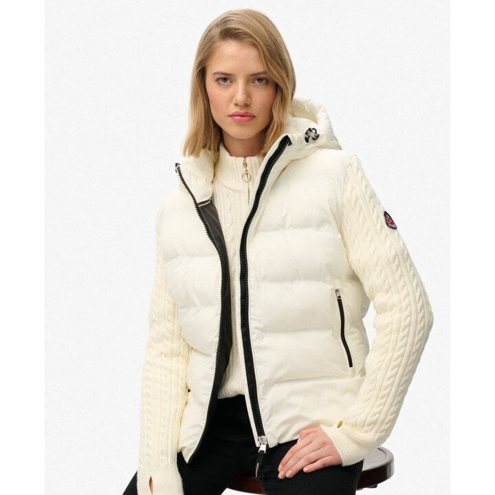 Cable Knit Sleeve Hybrid Jacket afbeelding