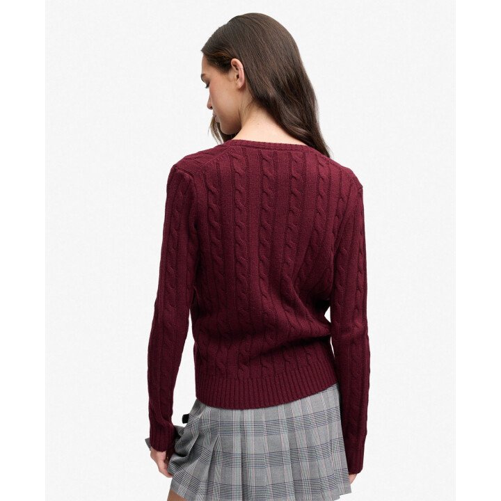 Wool Blend Cable V Neck afbeelding