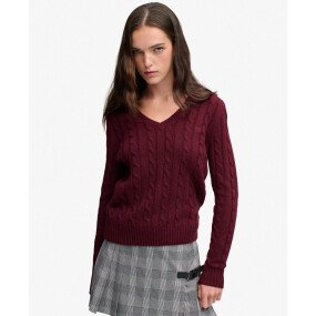 Wool Blend Cable V Neck afbeelding