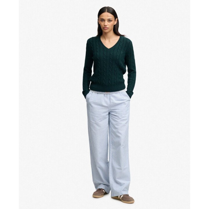 Wool Blend Cable V Neck afbeelding