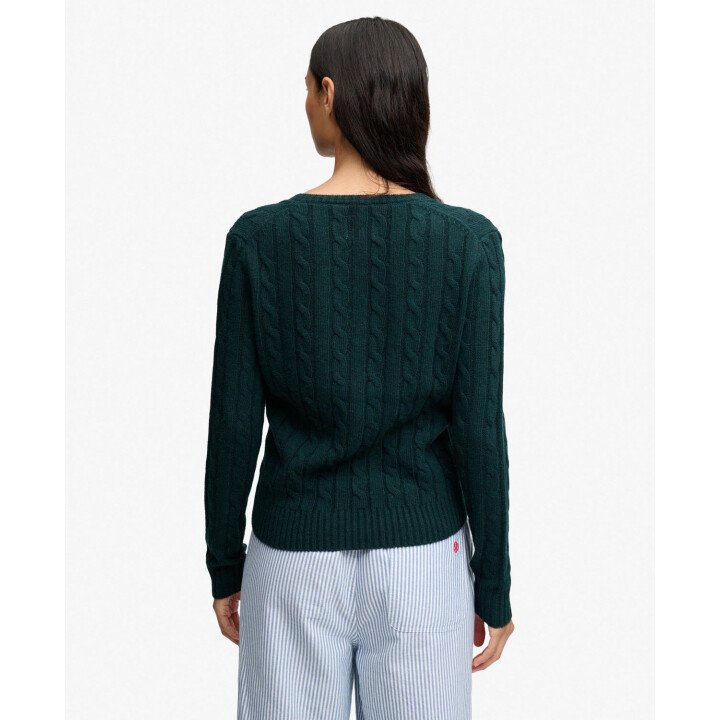 Wool Blend Cable V Neck afbeelding