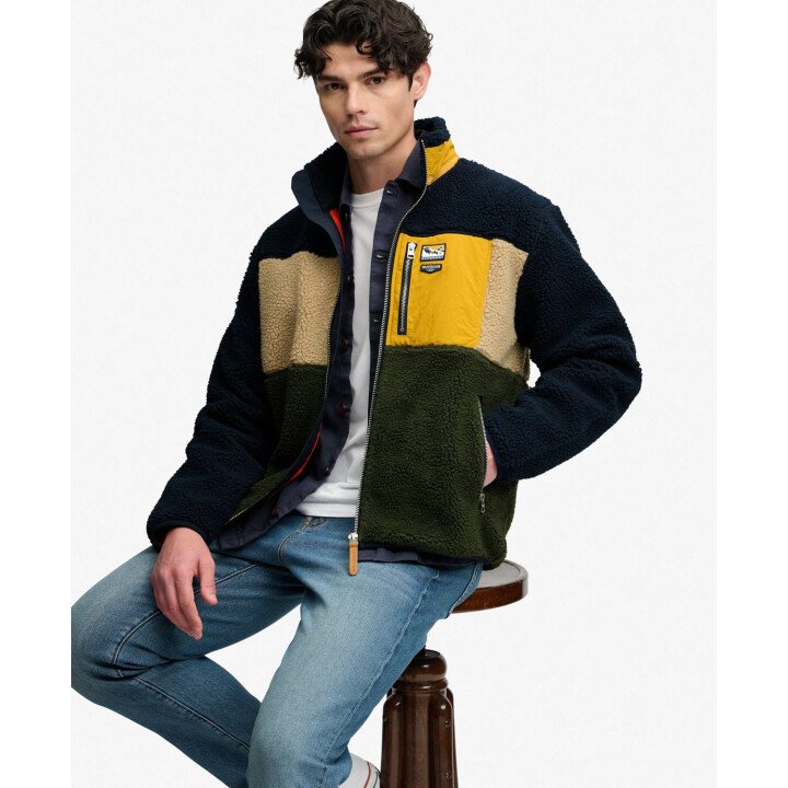 Colour Block Retro Zip Fleece afbeelding