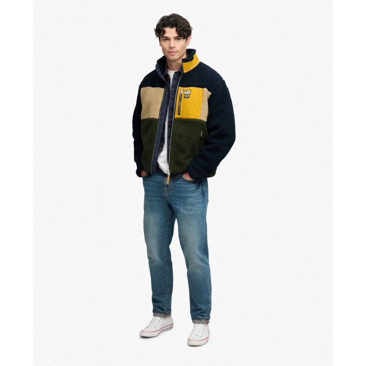 Colour Block Retro Zip Fleece afbeelding
