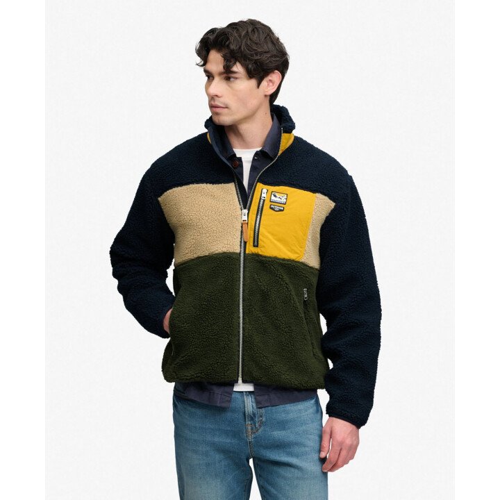 Colour Block Retro Zip Fleece afbeelding
