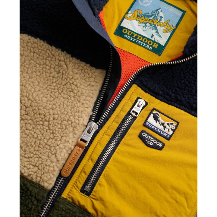 Colour Block Retro Zip Fleece afbeelding