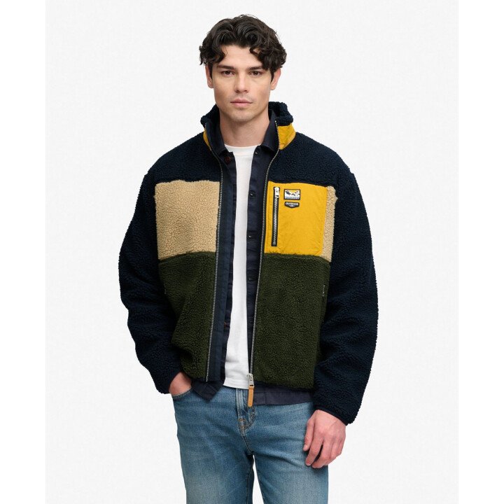 Colour Block Retro Zip Fleece afbeelding