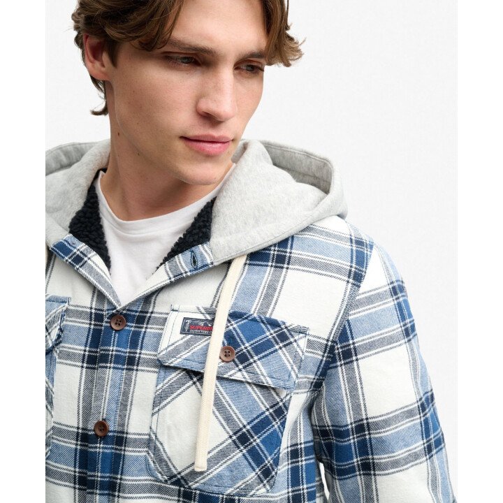 Borg Lined Hooded Overshirt afbeelding