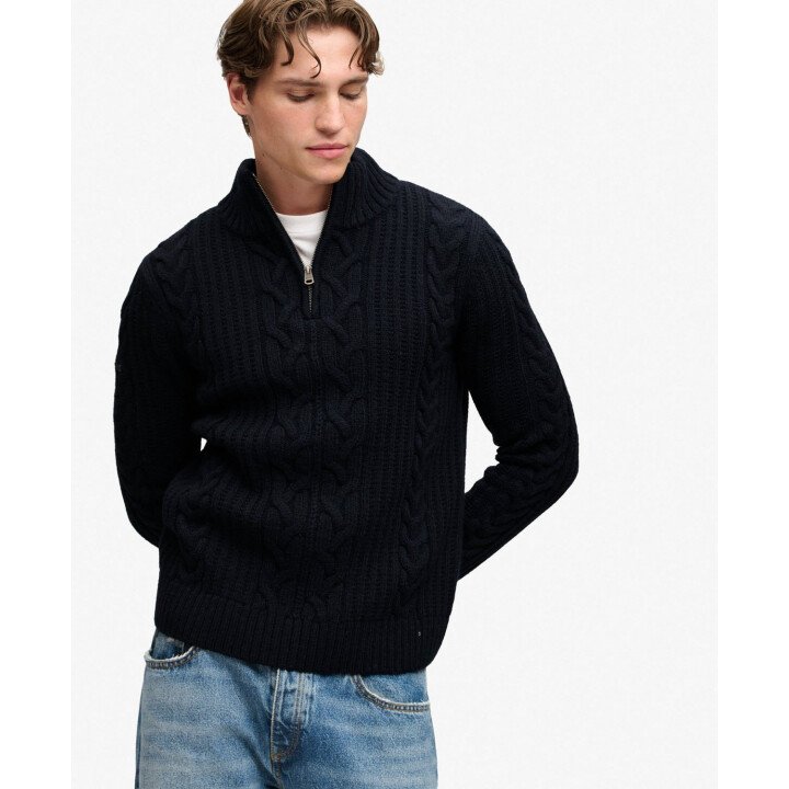 Jacob Cable Half Zip Knit afbeelding
