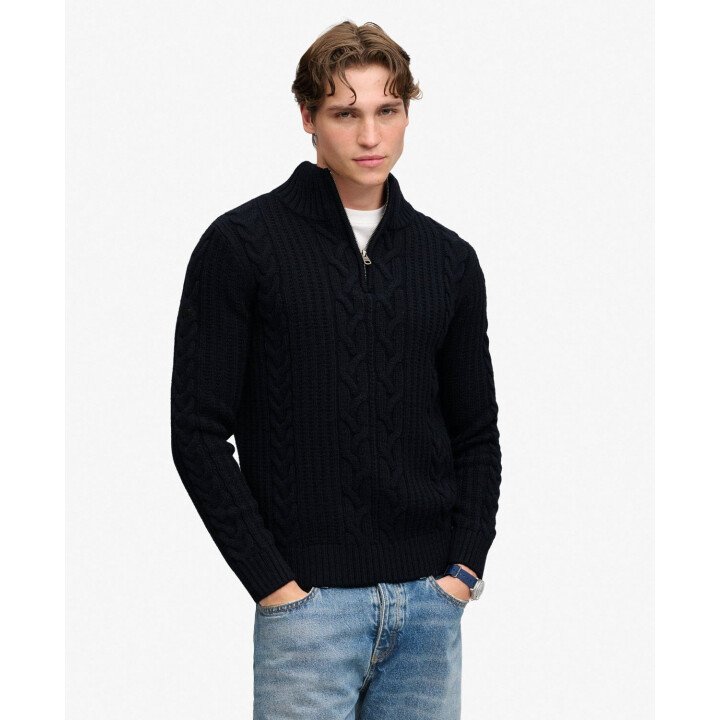 Jacob Cable Half Zip Knit afbeelding